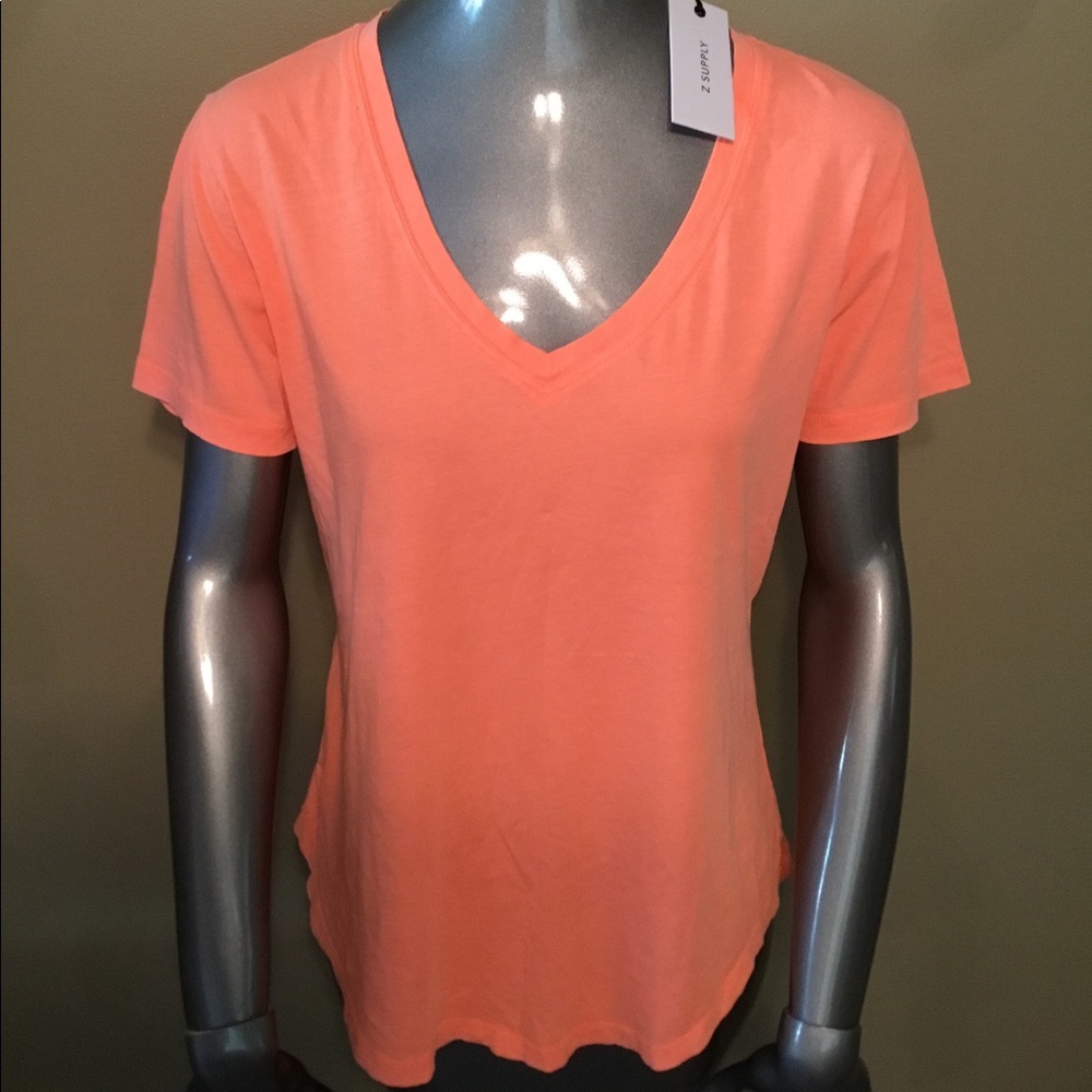 NWT Z Supply The Neon orange v-neck tee t-shirts
